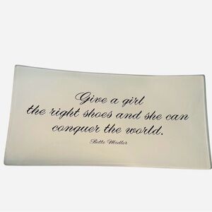 NWT Jewelry Organizer Catchall Bette Midler Give a Girl the Right Shoes White